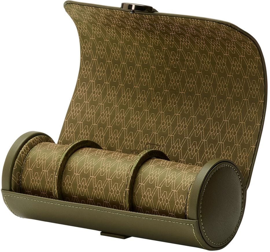 Wolf 1834 Earth Triple Watch Roll in Olive 299$
