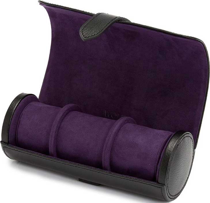 Wolf 1834 Blake Watch Roll with Capsule in Black and Purple