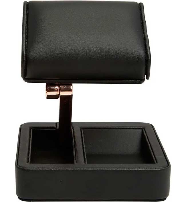 WOLF 1834 Axis Single Travel Watch Stand in Black | Copper