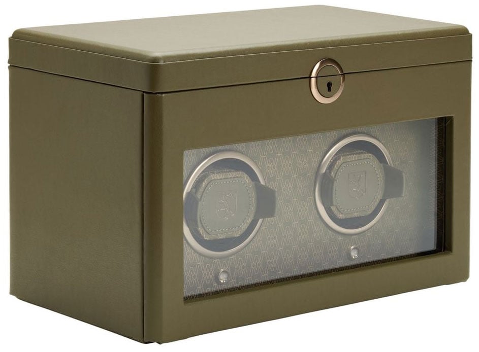 Wolf 1834 Earth Double Watch Winder with Cover in Olive