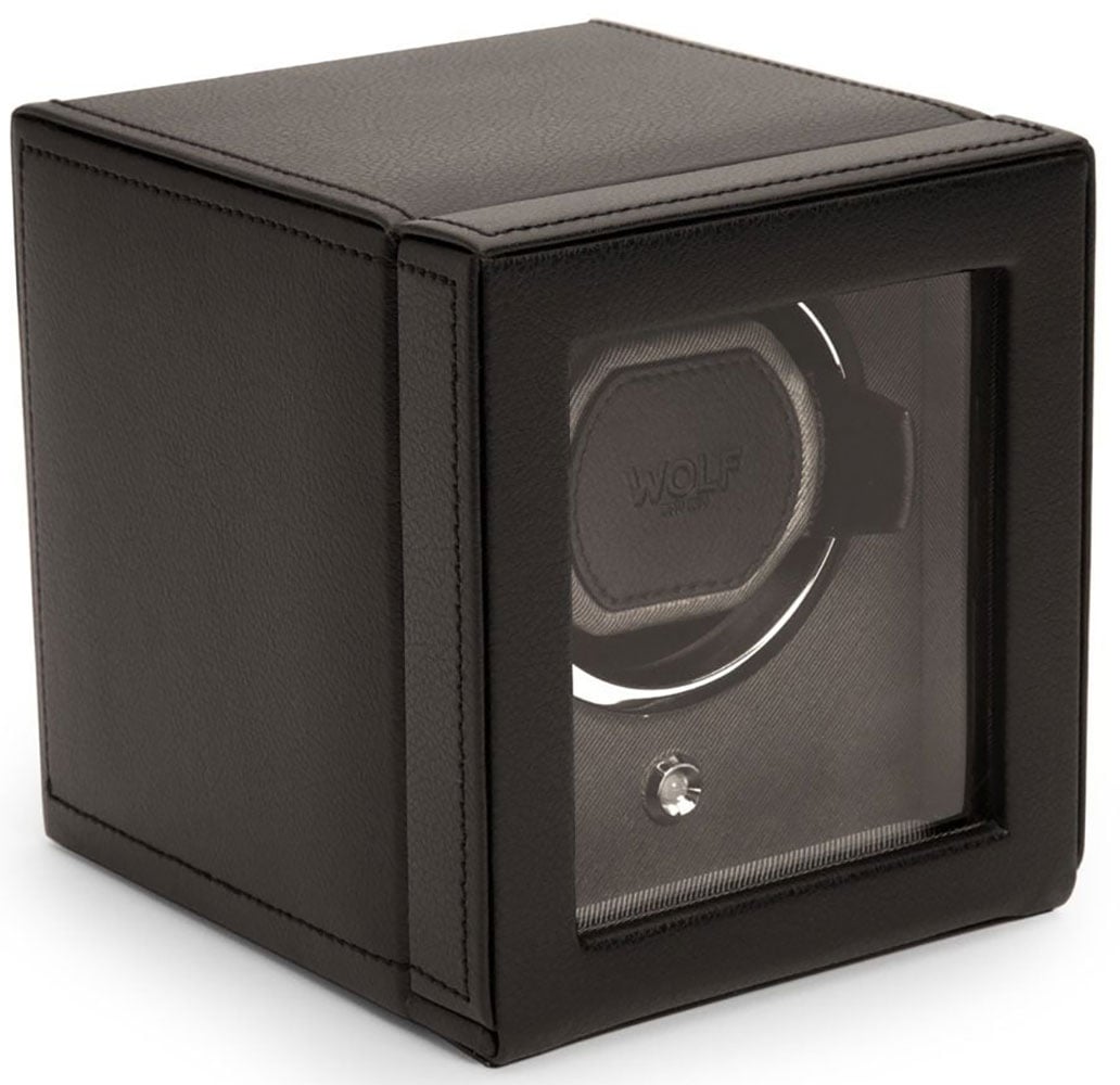 Wolf 1834 Cub Single Watch Winder with Cover in Black