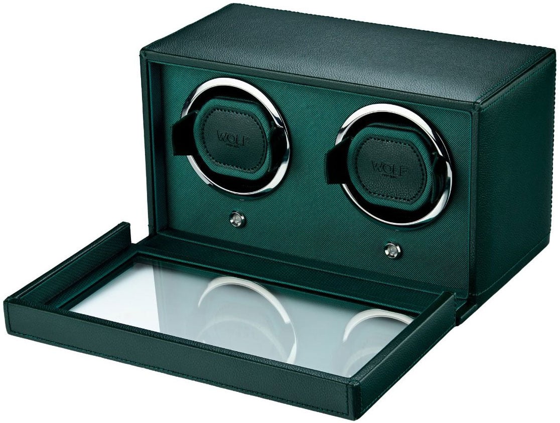 Wolf 1834 Cub Double Watch Winder with Cover in Green 461241