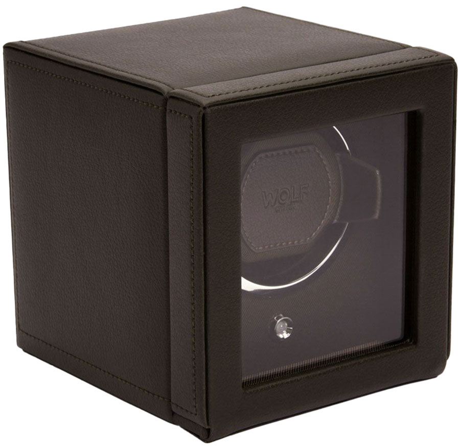 Wolf 1834 Cub Single Watch Winder with Cover in Brown