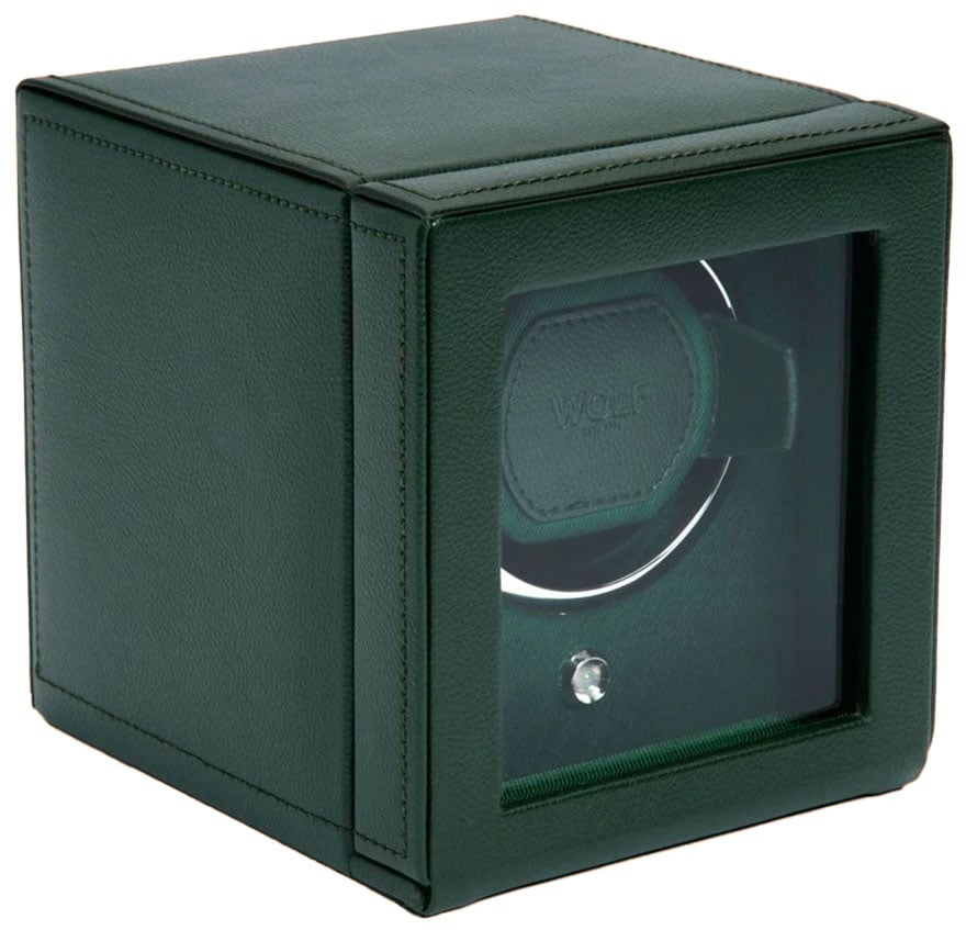 Wolf 1834 Cub Single Watch Winder with Cover in Green
