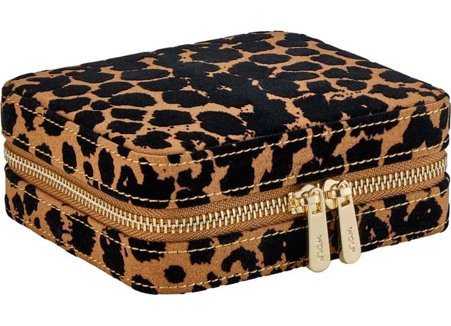 WOLF 1834 Savanna Leopard Print Jewelry Zip Case - 395011