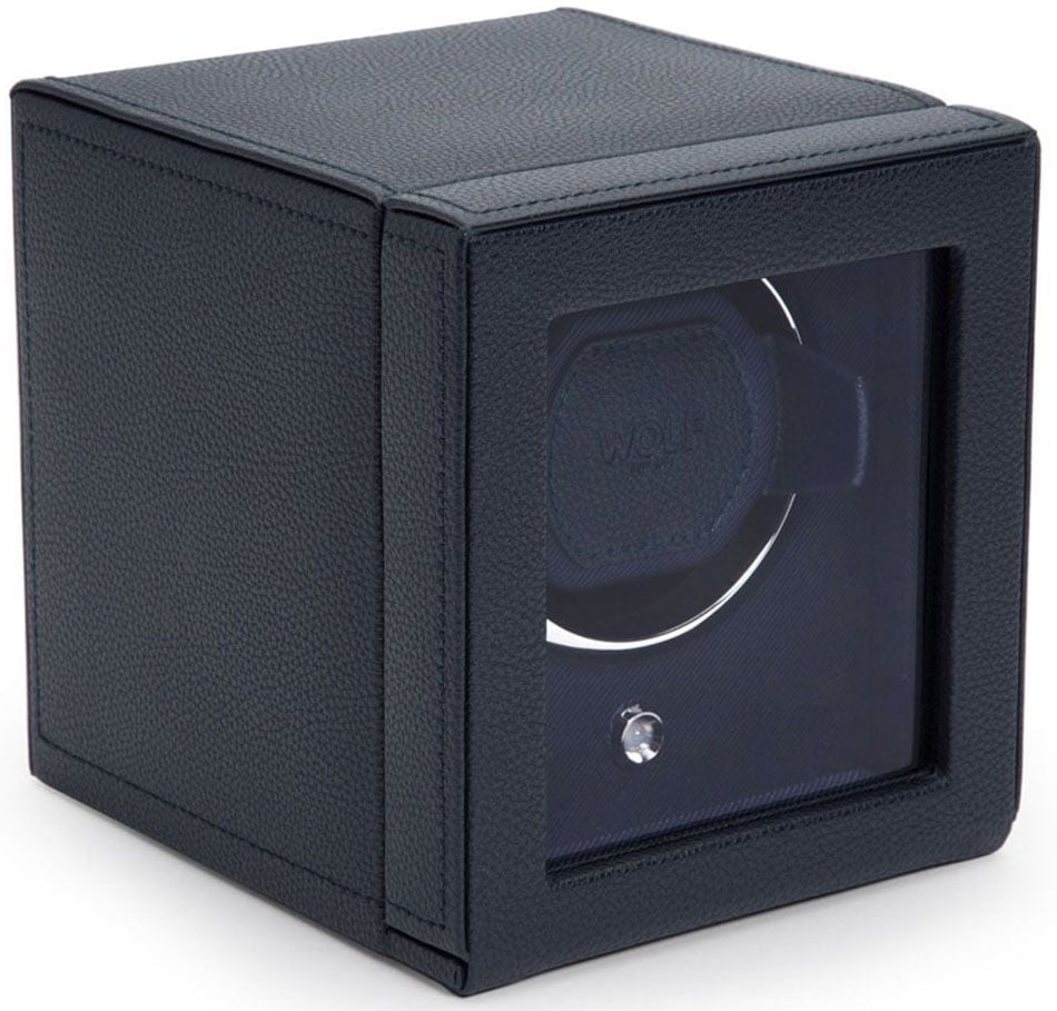 Wolf 1834 Cub Single Watch Winder with Cover in Navy