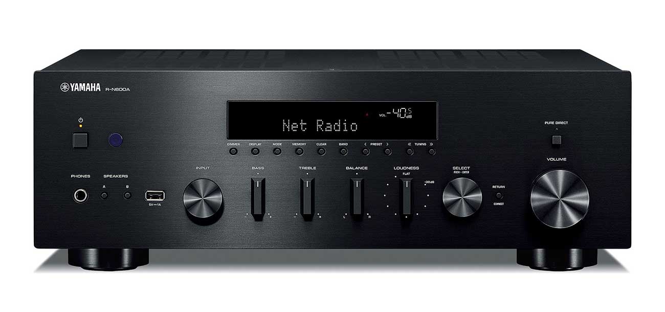 Yamaha R-N600A Stereo Network Receiver with Wi-Fi, Bluetooth, Remote and MusicCast - Black