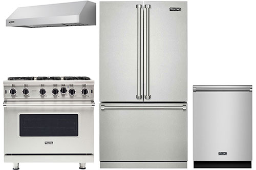 Viking 36 Professional 3 Series Stainless Steel FrenchDoor Bottom Freezer Refrigerator Package