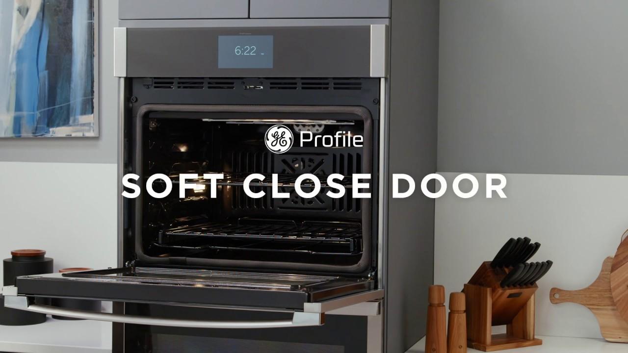 double wall oven with slide under door