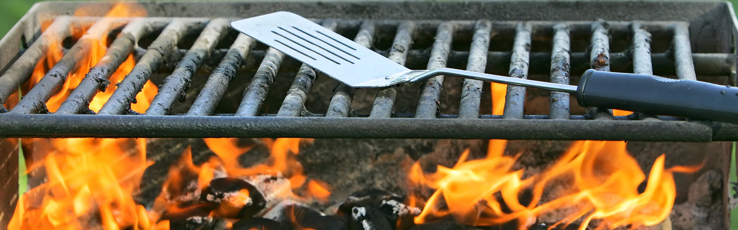 Spatula on top of grill