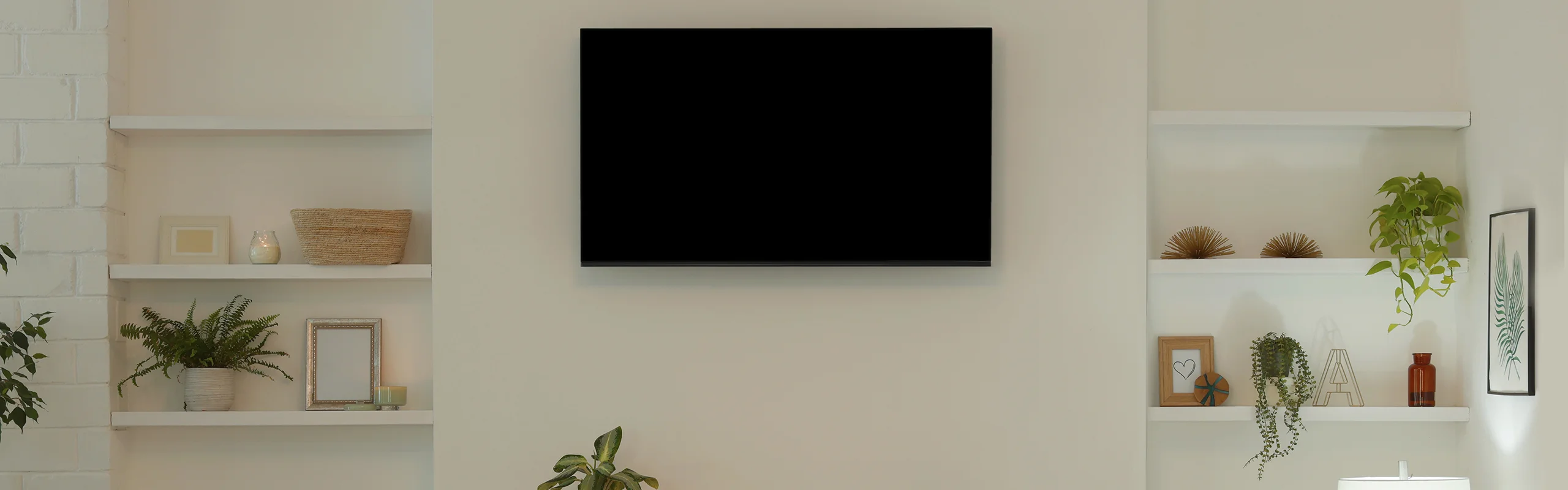 TV mounted on wall