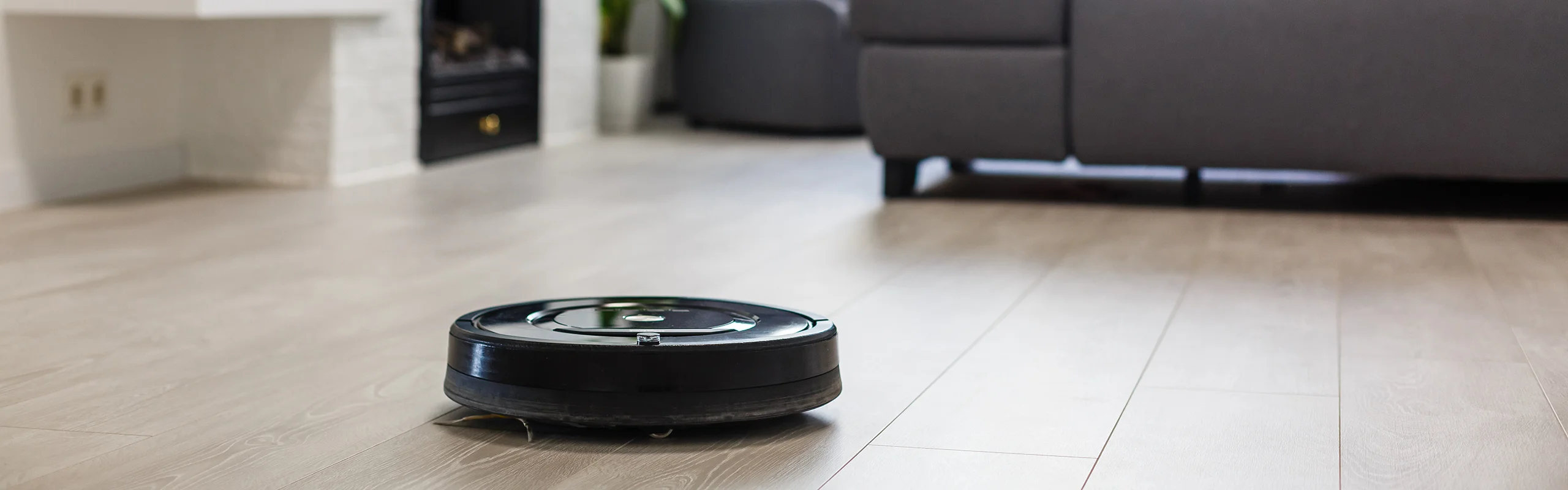 Robot vacuum in living room
