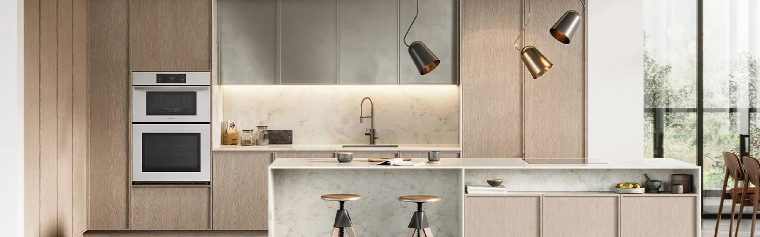 Full kitchen with island